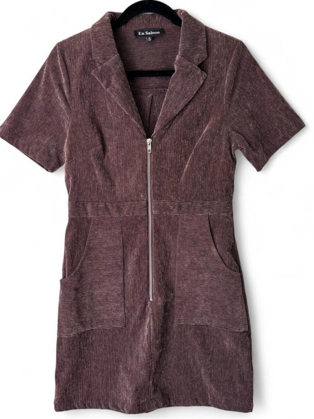 En Saison Route Brown Corduroy Mini Dress M